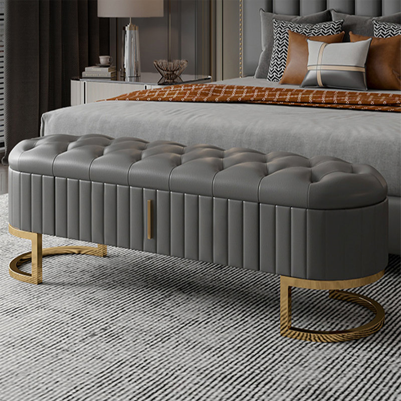 Banc rembourré gris, Gris