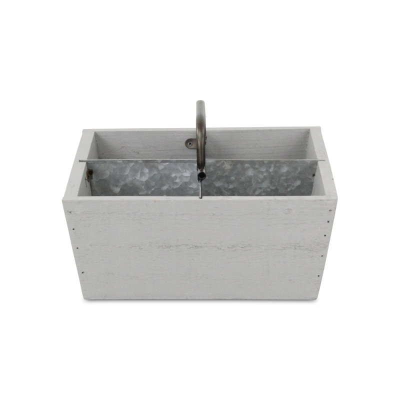 Caisse en bois massif 4 fentes, Gris