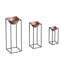 Ensemble de 3 pots décoratifs en métal Becontree Elegant | Noir et cuivre | Dimensions: 10,6 x 31,5 po (grand), 8,7 x 23,6 po (moyen), 6,7 x 15,7 po (petit) | 100% métal durable | Parfait pour la décoration intérieure et extérieure-114228066