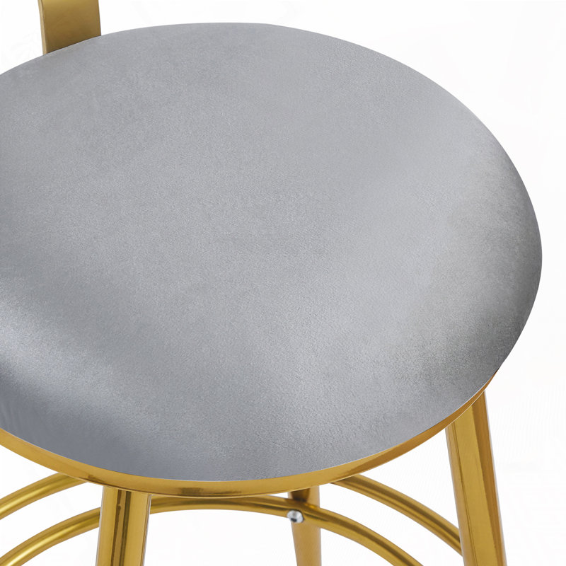 Upholstered Barstools, Dark Gray