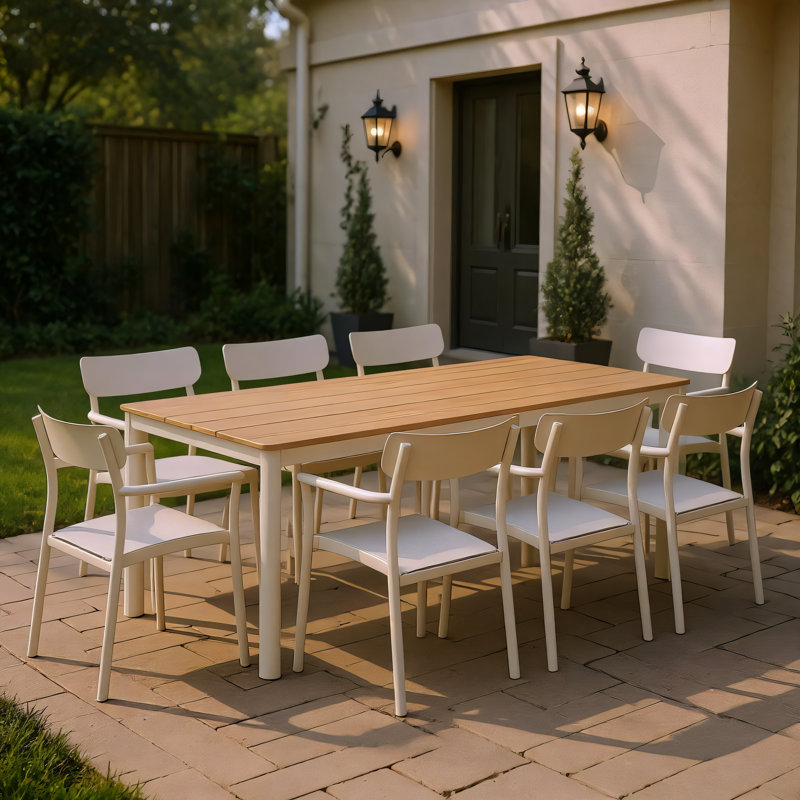 Ensemble repas d'extérieur en aluminium 9 pièces Schipper, 8