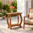Narrow Side Table, 2-Tier Solid Wood End Table with Storage Shelf,(2,Brown)