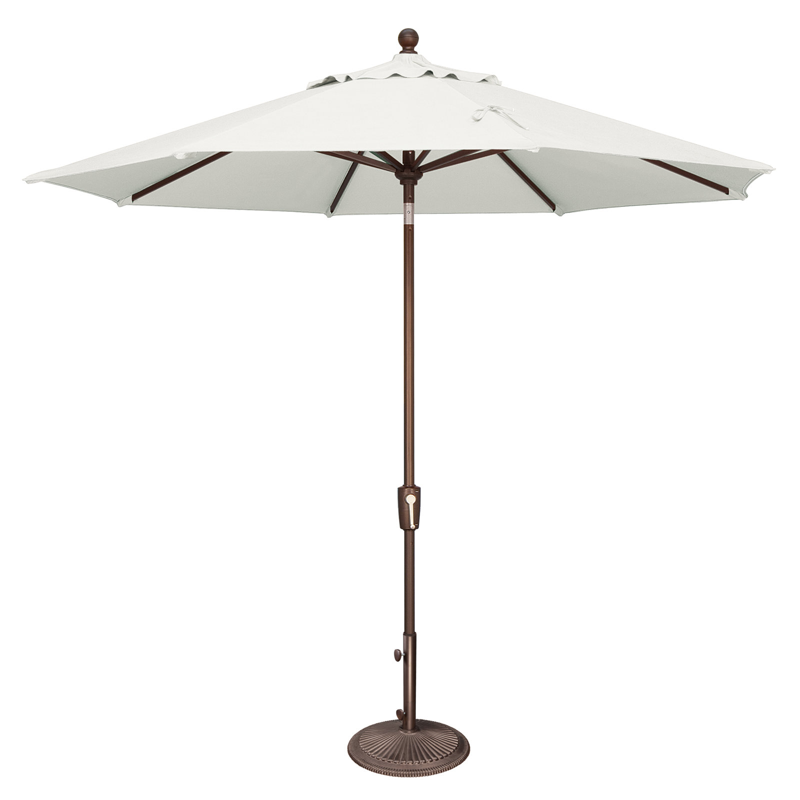 Launceston Market Umbrella, Bronze, Natural Sunbrella Acrylic, 101.7" H x 108" W x 108" D