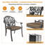 5-Piece 35.43 -inch Round Table Cast Aluminum Outdoor Dining Set with Umbrella Hole and Cushions