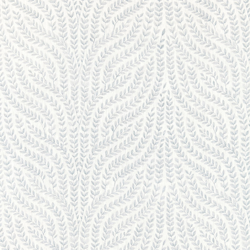 Tissu brodé Botanica, Aigue-marine