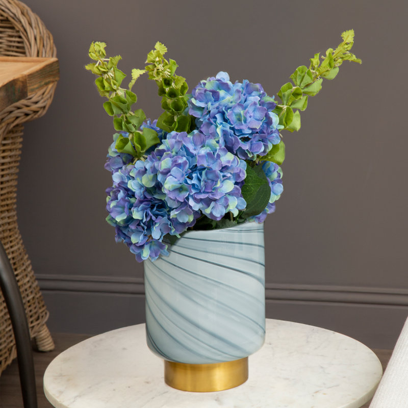Cleo Small Amber Vase, Grey, 25cm H x 18cm W x 18cm D