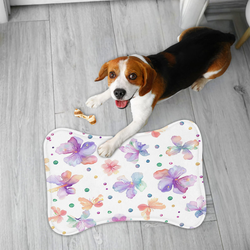 Mignon pastel à fleurs - Tapis d'alimentation en os 1 pièce