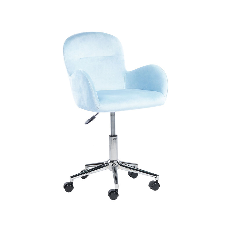 Leonardtown Velvet Office Chair, Light Blue