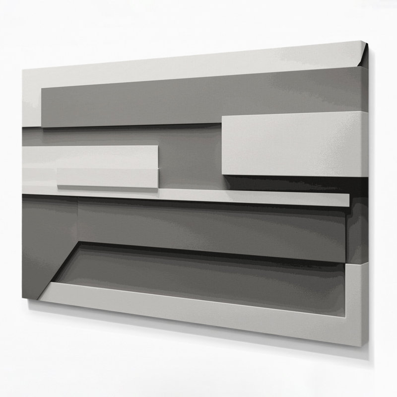 Minimalisme 12, art mural sur toile grise, H 11 po x l 14 po