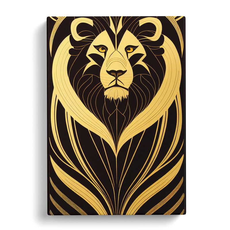 Lion Deco Vol.3 - Wall Art, 50cm H x 35cm W x 3cm D, Wrapped Canvas, No Matte