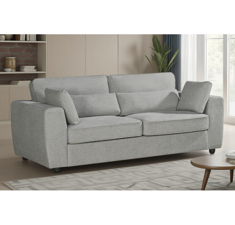 Chenille Sofa, Light Grey, 3