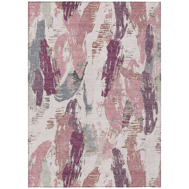 Machine Washable Indoor/Outdoor Claudian ACN1597 Blush Rug
