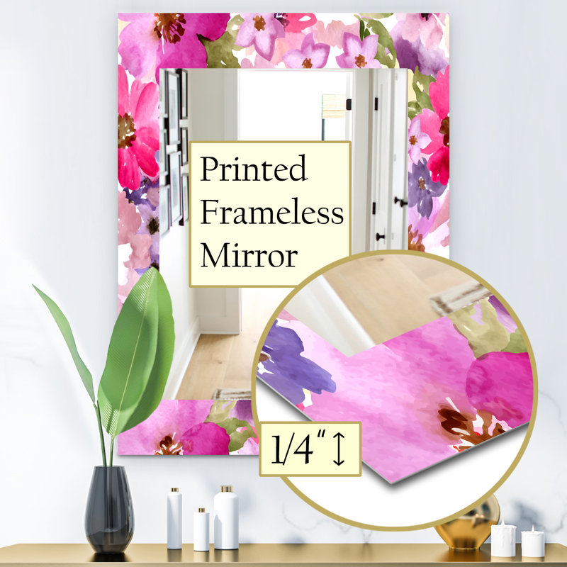 Miroir de salle de bain/meuble-lavabo traditionnel fleur 44, H 24 po x l 32 po