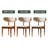 Mid-Century Modern Beige & Light Walnut Wood Dining Chairs, Upholstered Cotton Linen Wood Dining Chair Side Chair, Fully Assembled