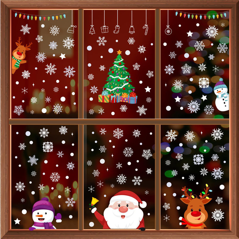 Friends with Snowflakes Christmas Window Decal