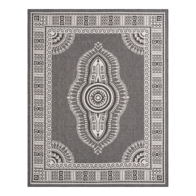 Tapis intérieur / extérieur traditionnel, Rectangle 7 pi 10 po x 10 pi