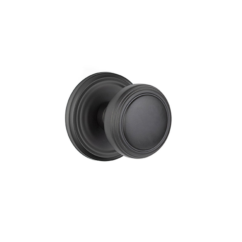 Ensemble de faux boutons Emtek avec rosette régulière et bouton Norwich, Dos plat