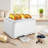 White Four-Slice Toaster With Dual Independent Controls, Extra-Wide Slot, 7 Baking Levels, 4 Main Functions, And A Removable Crumb Tray; Practical And Easy To Clean.