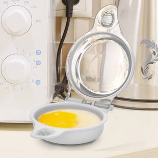 2 Sets Microwave Egg Cooker,1 Minute Fast Egg Hamburg Omelet Maker Kitchen Cooking Tool(Red and Clear)