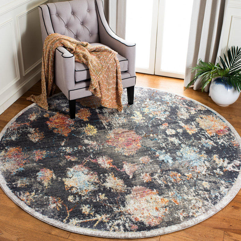 Gardner Performance Floral Rug, Round 7'