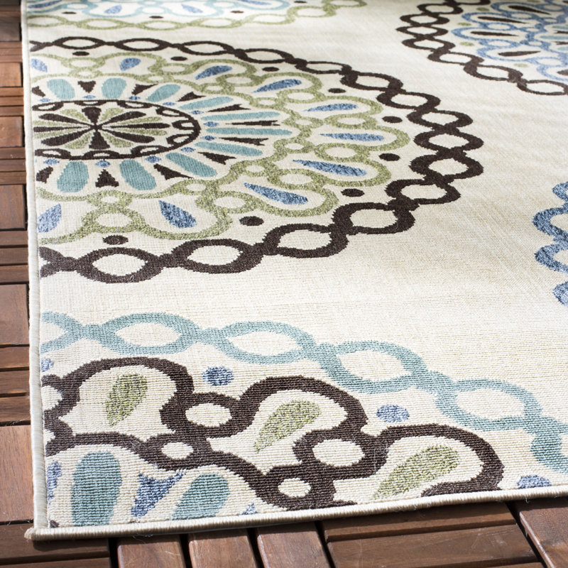 Tapis d'intérieur / extérieur floral Centeno Veranda Performance, Tapis de couloir 2 pi 3 po x 6 pi 7 po
