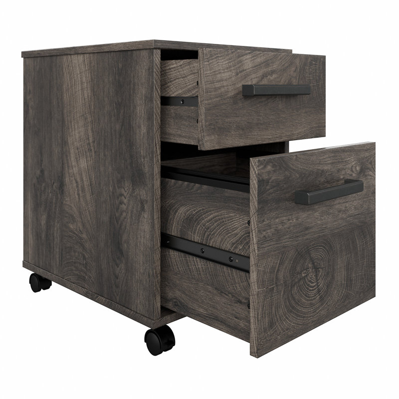 Classeur vertical mobile à 2 tiroirs l 16 po, Hickory gris foncé