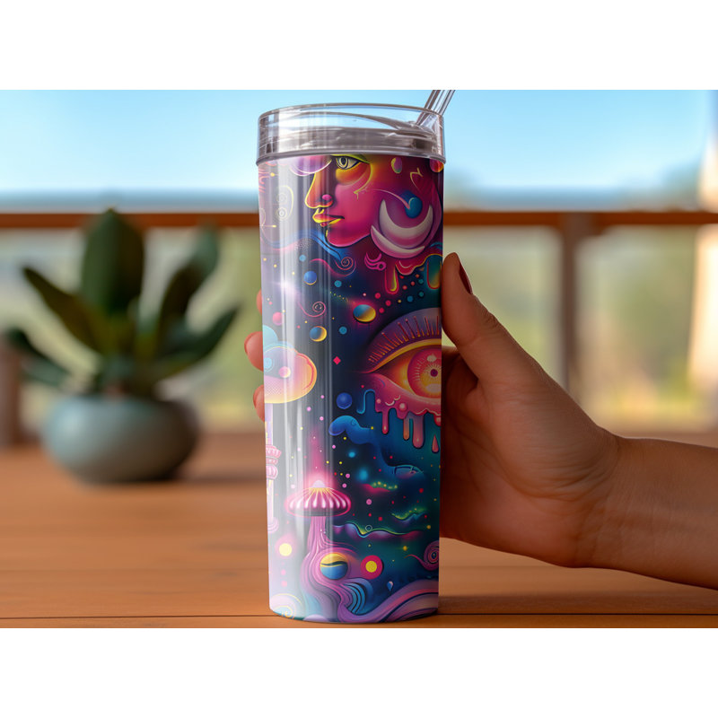 Choose Handmade Tumblers 591ml Vacuum Insulated Stainless Steel (18/8) Travel Tumbler with Straw