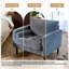 Fauteuil club capitonné Iliana en chenille à accoudoirs carrés avec 2 coussins-621274503