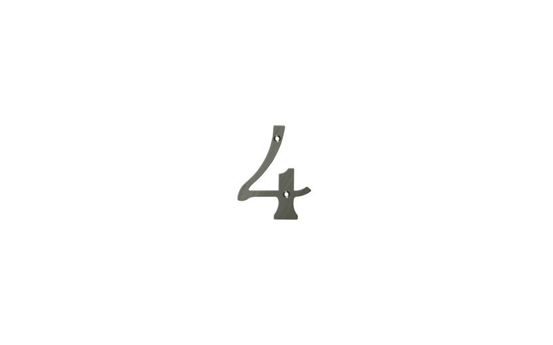 Deltana RN4-4U15A 4" Numbers; Solid Brass; Antique Nickel Finish, Antique Nickel