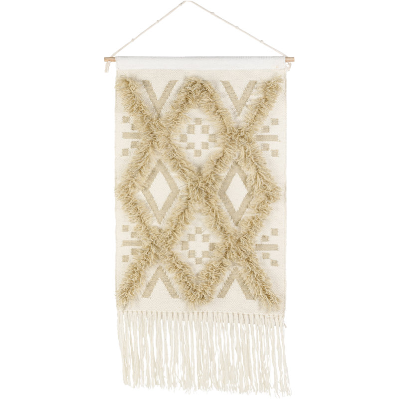 Tringle murale en laine Killingworth, Beige / gris moyen
