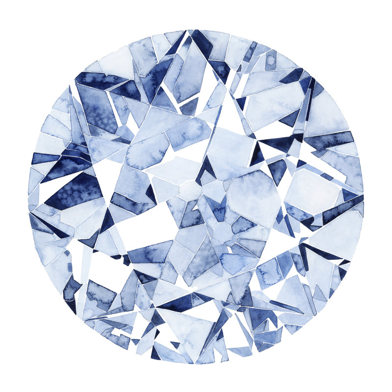 Diamond Drops II - Wrapped Canvas Print, 122cm H x 122cm W
