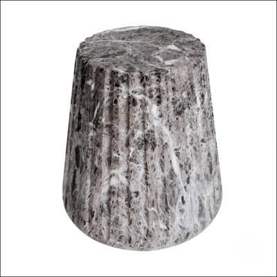 Outdoor Cleme Carved Side Table,  Durable Lightweight Concrete, Versatile Indoor And Outdoor Use