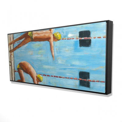 Swimmers - 24"x48" Framed canvas