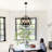 3 Light Dimmable Black Corridor Chandelier With Adjustable Chain