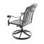 Chaise de patio pivotante en fonte d'aluminium 4 pièces avec structure et coussins noirs