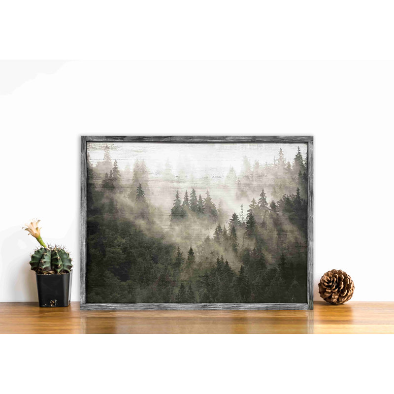 " Foggy Pine Forest ", H 12 po x l 16 po x P 1 po