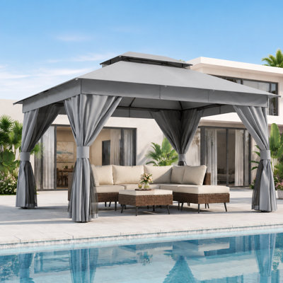 Lausaint Home 10'x13' Steel Patio Gazebo
