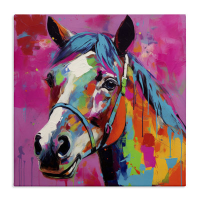 Modern Hue Horse Canvas Wall Art by Irena Orlov