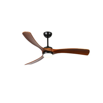 Ceiling Fan Light With 3 Solid Wood Blades