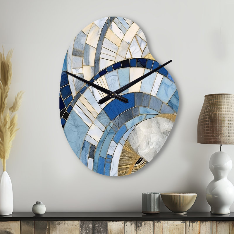 Horloge murale asymétrique en forme d'or, impression de l'horloge murale, Grand