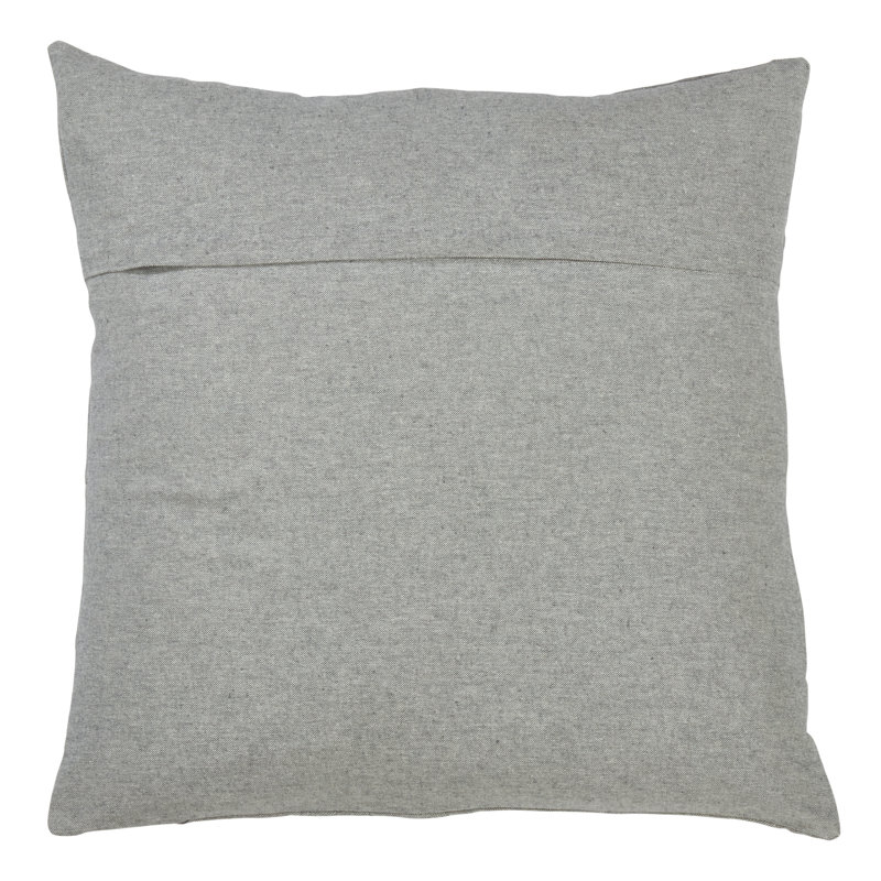 Gray Cotton Pintucked Button Square Throw Pillow 23"