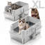 Bac à litière en acier inoxydable pour 2 petits chats-1162545114
