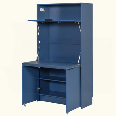 Compact Kitchen Pantry,Buffet With Hutch And Foldable Workstation, Multifunctional Storage Cabinet Cupboard With Adjustable Shelf And Power Outlet For Dining, Living Room