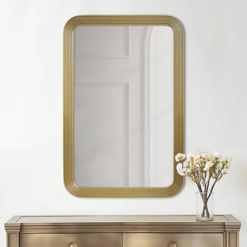 Aurelia Gold Fluted Rectangular Wall Mirror