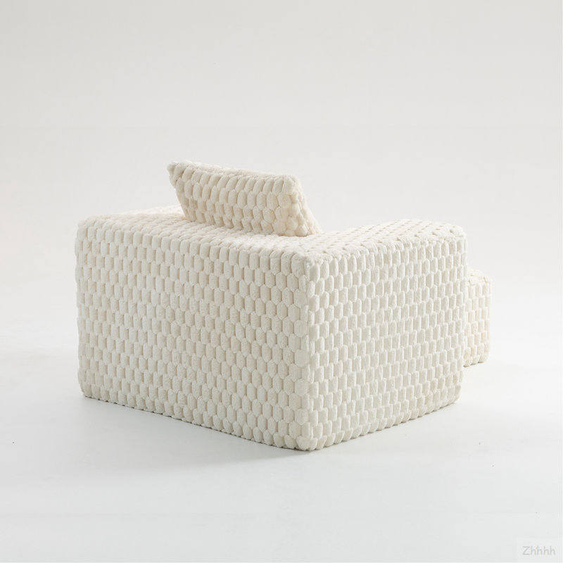 Fauteuil désossé avec repose-pieds, canapé simple avec coussin, canapé de salon moderne en velours côtelé pour le salon, aucun assemblage requis