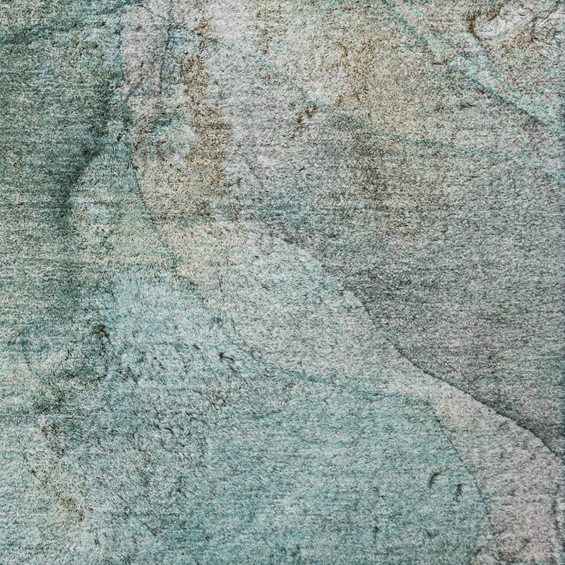Premium Machine Washable Dream Shag ADS524 Watercolors Rug, Teal, 8' x 10'