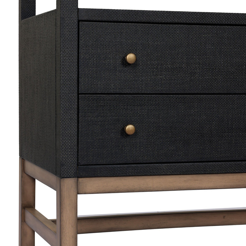 Fiona Bookcase-Black Raffia