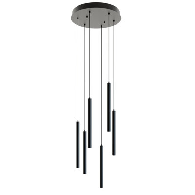 Luminaire suspendu grappe à 6 lumières DEL