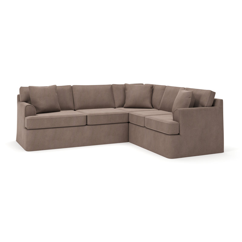 Canapé modulaire 2 pièces Conradina, Orienté à droite, Velours Bella Performance cacao Bella