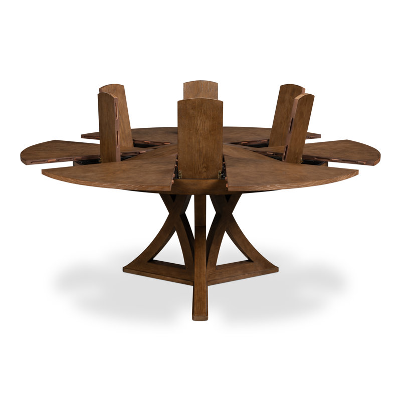 Casual Oak Round Dining Table, Light Mink, 30"H x 55"L x 55"W